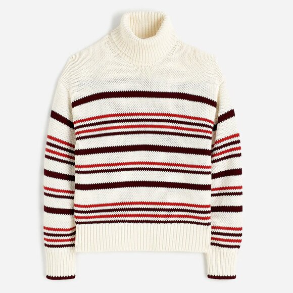Madewell Striped Chunky Turtleneck Sweater - Picture 2 of 4